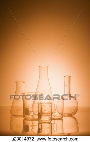Stock Image - Glass science containers.. Fotosearch
