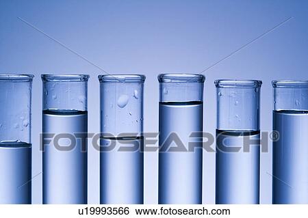 Stock Photograph - Test tubes with blue tint.. Fotosearch