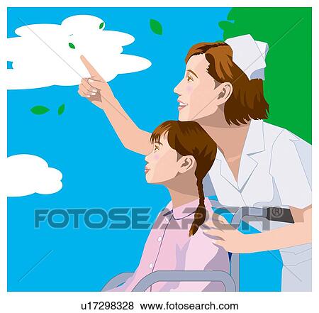 女の子 そして 看護婦 イラスト U Fotosearch