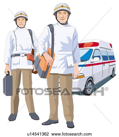clip art of ambulance and paramedic u14541362 search clipart