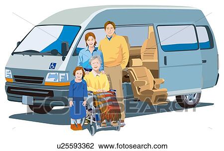 Drawing - Car for Care and Family. Fotosearch
