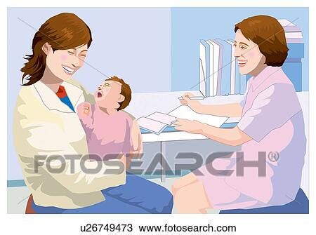 Doctor Who Examine a Baby View Large Illustration Drawing - Doctor Who Examine a Baby. Fotosearch