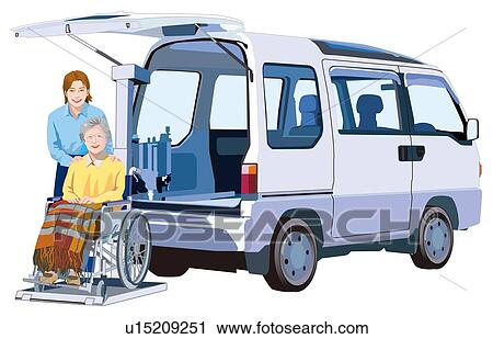 Clip Art - Grandmather and Daughter and Car for Care. Fotosearch