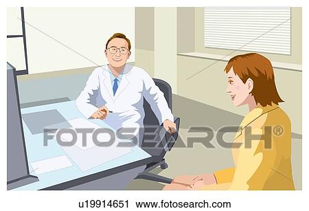 Medical Examination by Interview View Large Illustration Clip Art - Medical Examination by Interview. Fotosearch