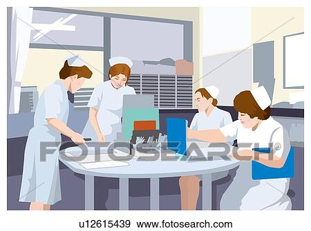 Nurse Station View Large Illustration Stock Illustration - Nurse Station. Fotosearch