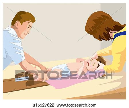 Physical Measurement of Baby View Large Illustration Drawing - Physical Measurement of Baby. Fotosearch