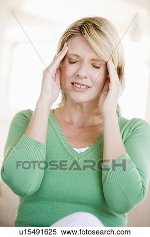 Woman With A Headache View Large Photo Image Stock Photography - Woman With A Headache. Fotosearch