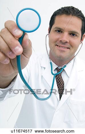 Stock Photo - Doctor with stethoscope. Fotosearch