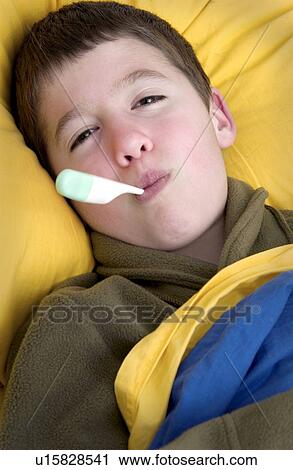 Stock Image - Sick child. Fotosearch