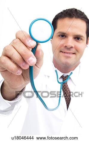Picture - Doctor with stethoscope. Fotosearch
