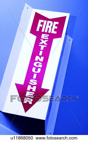 Stock Image - Fire extinguisher sign. Fotosearch