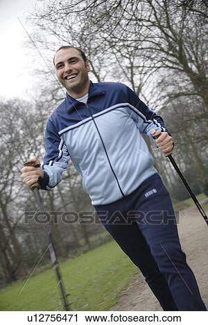 Male Nordic Walker View Large Photo Image Stock Image - Male Nordic Walker. Fotosearch