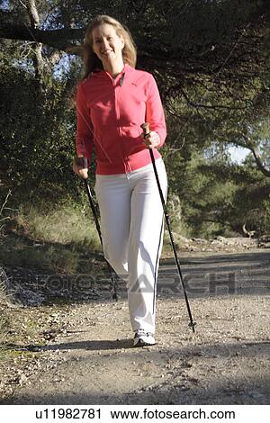 Female Nordic Walker View Large Photo Image Stock Image - Female Nordic Walker. Fotosearch