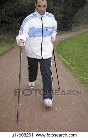 Male Nordic walker View Large Photo Image Stock Image - Male Nordic walker. Fotosearch