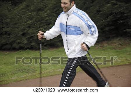 Male Nordic walker View Large Photo Image Stock Image - Male Nordic walker. Fotosearch