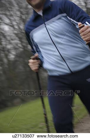 Male Nordic Walker View Large Photo Image Stock Photo - Male Nordic Walker. Fotosearch