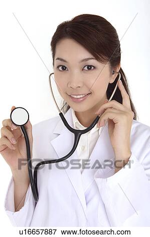 Stock Photo - Doctor having a stethoscope. Fotosearch