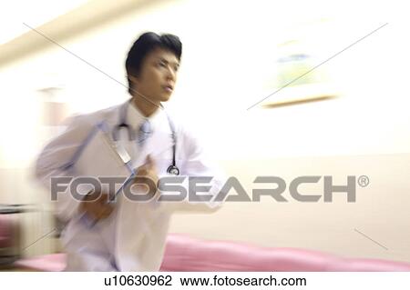 Stock Image - Doctor running. Fotosearch