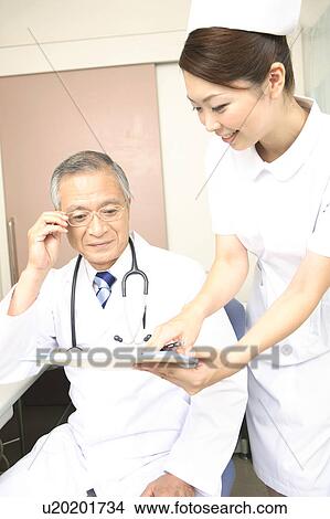 Picture - Nurse and doctor. Fotosearch