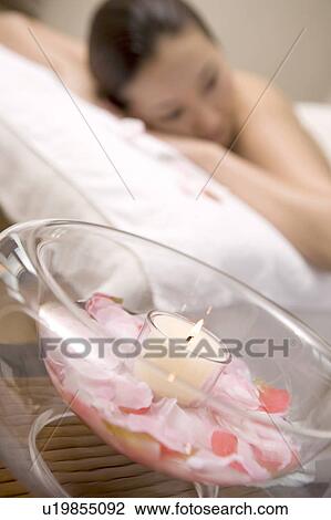Woman receiving a beauty treatment View Large Photo Image Stock Image - Woman receiving a beauty treatment. Fotosearch