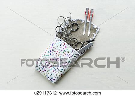 Hairdresser's equipment porch, high angle view View Large Photo Image Stock Image - Hairdresser's equipment porch, high angle view. Fotosearch