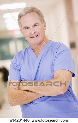Doctor Standing In A Hospital Corridor View Large Photo Image Stock Image - Doctor Standing In A Hospital Corridor. Fotosearch