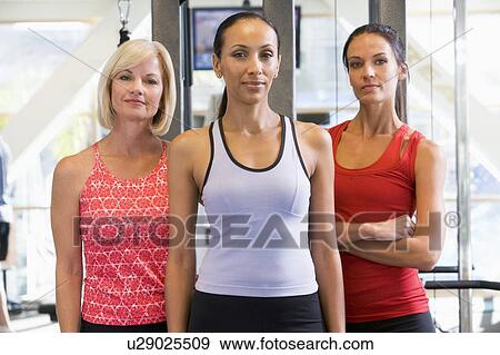 Portrait Of Women At Gym View Large Photo Image Stock Photo - Portrait Of Women At Gym. Fotosearch