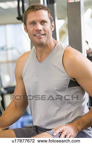 Stock Image - Portrait Of Man At Gym. Fotosearch