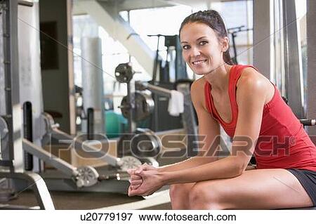 Stock Photo - Portrait Of Woman At Gym. Fotosearch