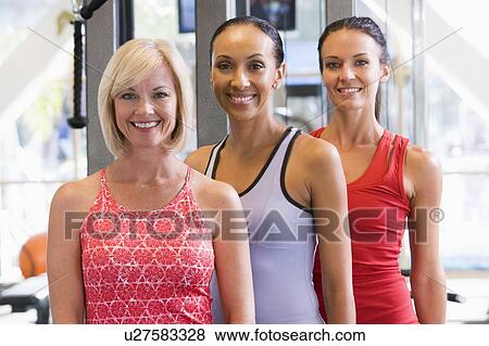 Stock Photo - Portrait Of Women At Gym. Fotosearch