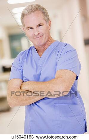 Doctor Standing In A Hospital Corridor View Large Photo Image Stock Image - Doctor Standing In A Hospital Corridor. Fotosearch