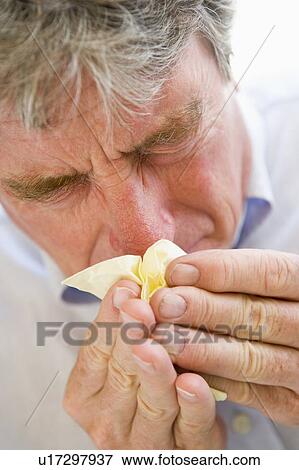 Man Blowing His Nose View Large Photo Image Stock Photo - Man Blowing His Nose. Fotosearch