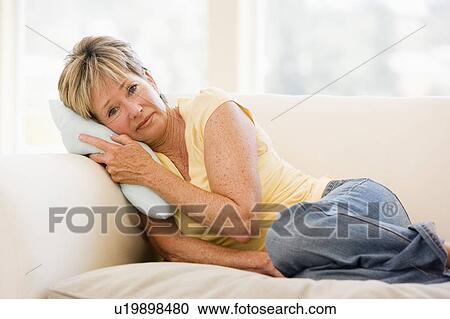 Stock Image - Woman Feeling Unwell. Fotosearch
