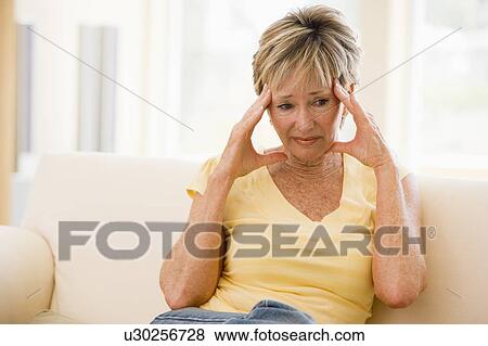 Woman With A Headache View Large Photo Image Stock Photo - Woman With A Headache. Fotosearch