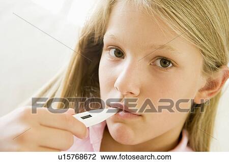 Girl Having Her Temperature Measured View Large Photo Image Stock Image - Girl Having Her Temperature Measured. Fotosearch