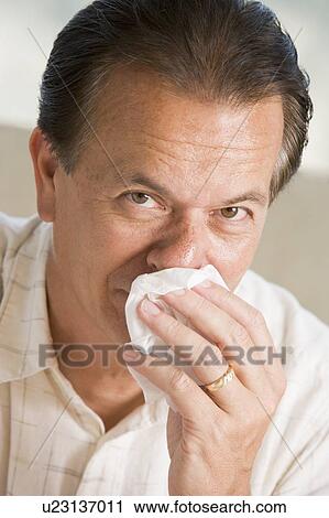 Man Blowing His Nose View Large Photo Image Stock Image - Man Blowing His Nose. Fotosearch