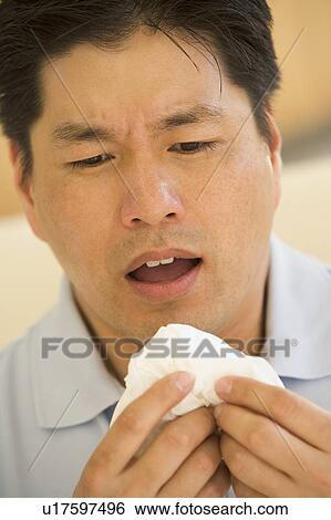 Man Blowing His Nose View Large Photo Image Stock Photograph - Man Blowing His Nose. Fotosearch