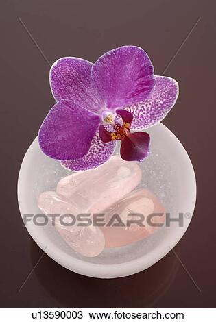 Stock Image - Healing stone rose quartz. Fotosearch