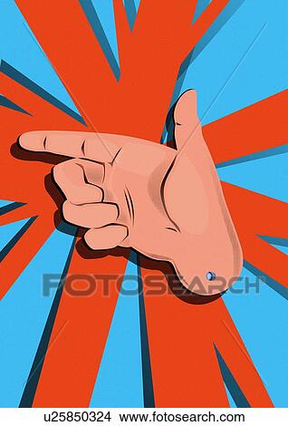 Clipart - Hand sign "gun". Fotosearch
