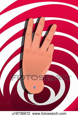 Clipart - Hand sign "number 3". Fotosearch