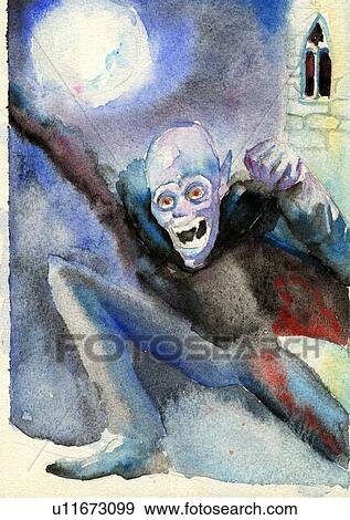Vampire ghoul out in the full moon View Large Clip Art Graphic Clip Art - Vampire ghoul out in the full moon. Fotosearch