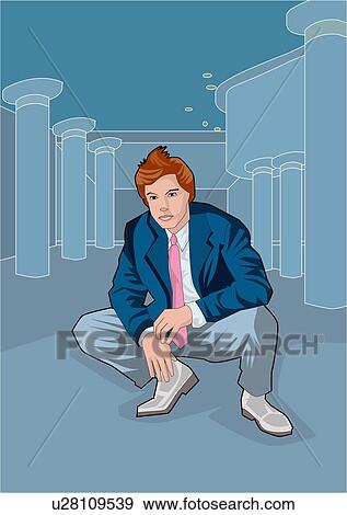 Stock Illustration - Young man dressed up in club. Fotosearch