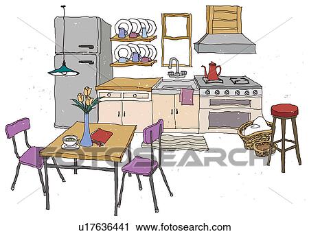 Cocina, interior Clip Art | u17636441 | Fotosearch