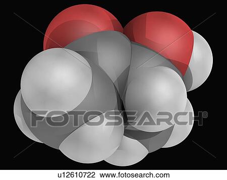 Drawing - Acetoin molecule. Fotosearch