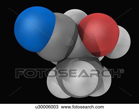 Drawing - Acetone cyanohydrin molecule. Fotosearch