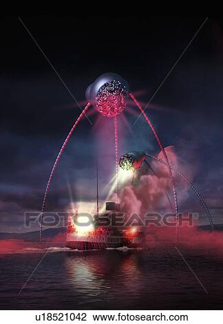 Alien invasion, conceptual artwork View Large Illustration Drawing - Alien invasion, conceptual artwork. Fotosearch
