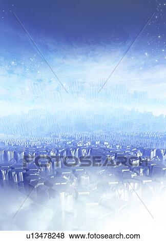 Stock Illustration - Alien planet, artwork. Fotosearch