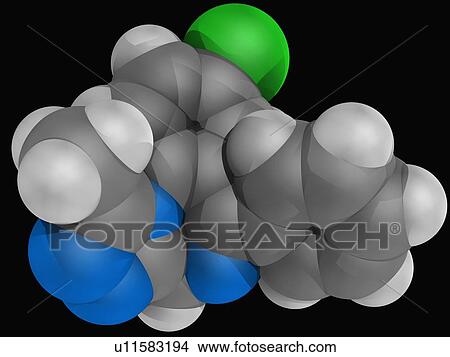 Stock Illustration - Alprazolam drug molecule. Fotosearch