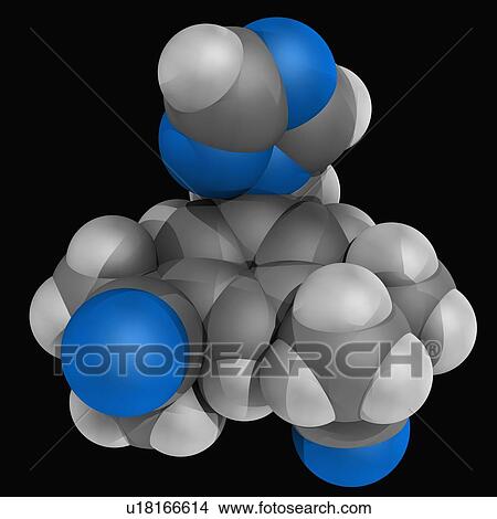 Stock Illustration - Anastrozole drug molecule. Fotosearch