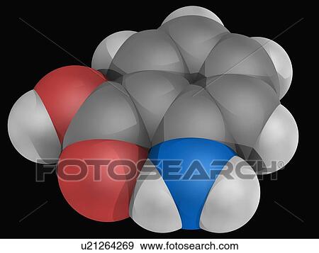 Stock Illustration - Anthranilic acid molecule. Fotosearch